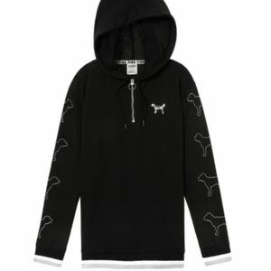 Victoria Secret PINK RHINESTONE BLING DOG HOODIE